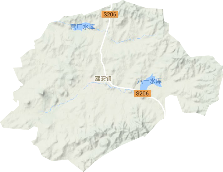 建安镇地形地图