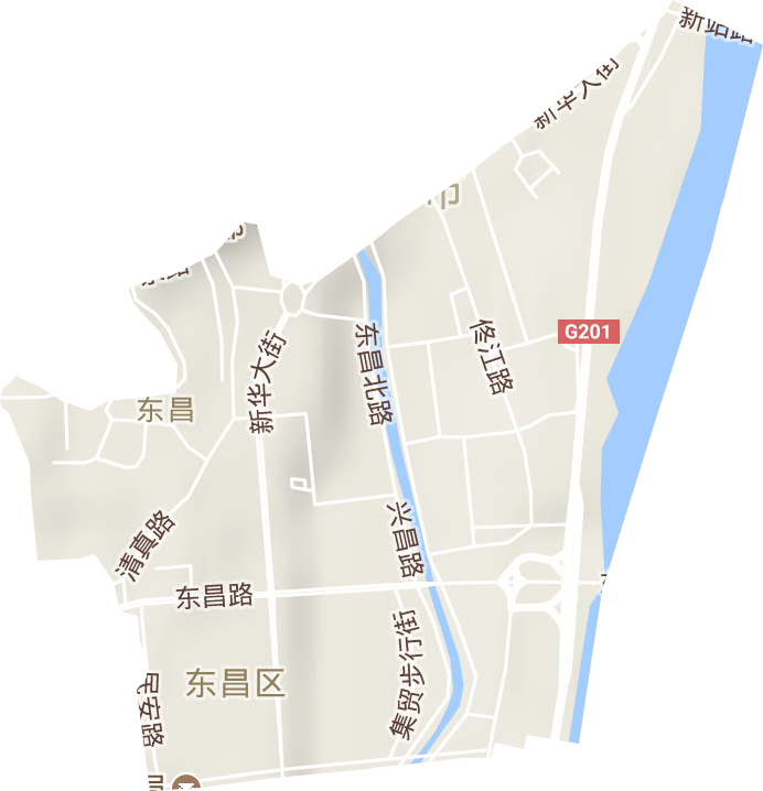东昌街道地形地图