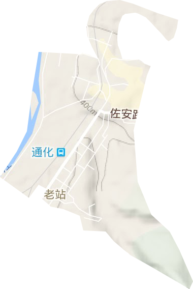 老站街道地形地图