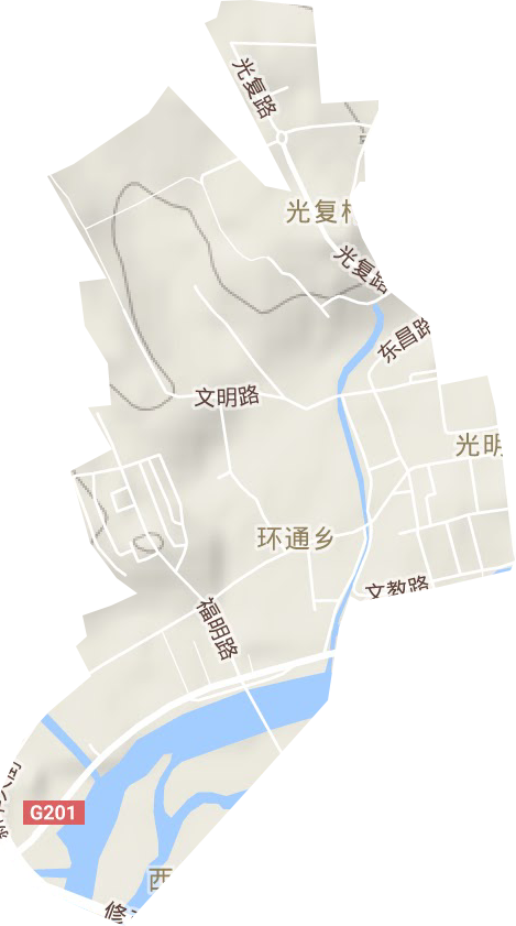 光明街道地形地图