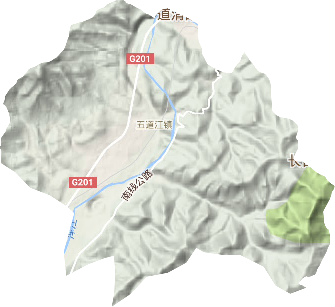五道江镇地形地图