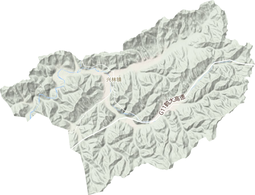 兴林镇地形地图