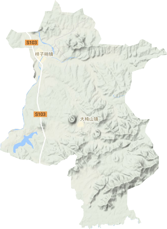 样子哨镇地形地图
