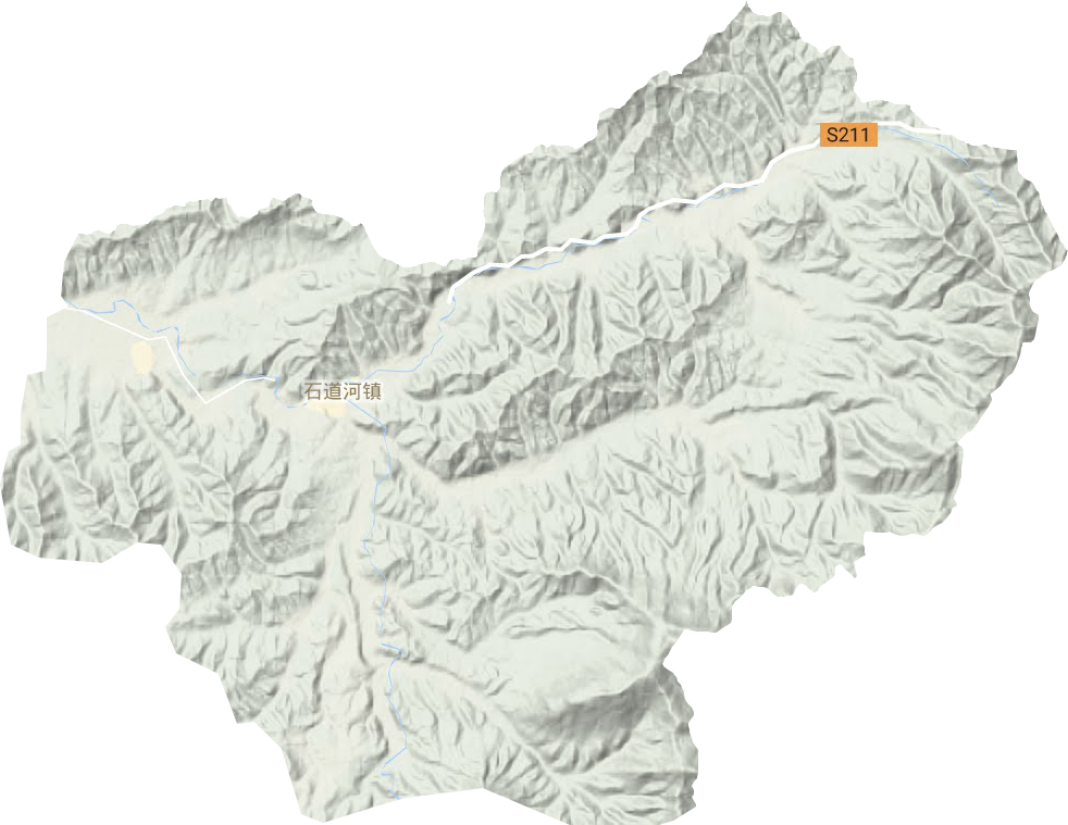 石道河镇地形地图