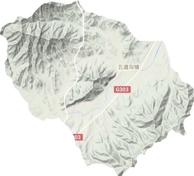 五道沟镇地形地图