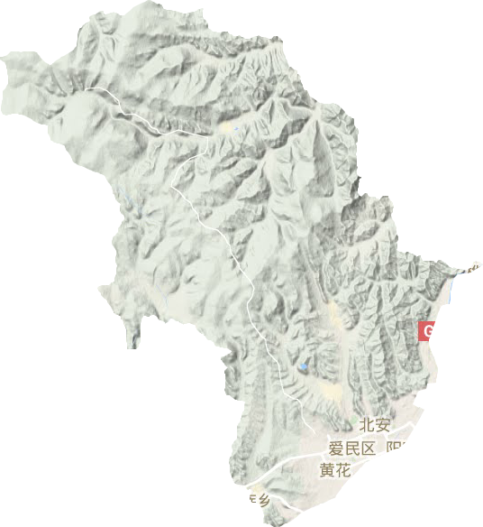 爱民区地形地图