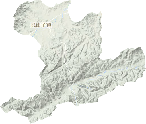 孤山子镇地形地图