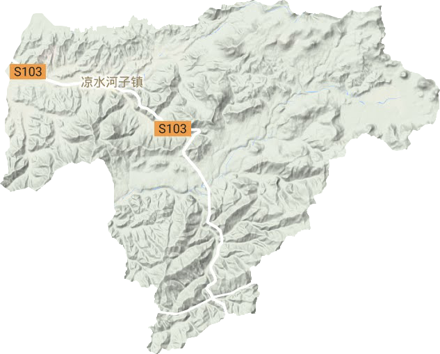 凉水河子镇地形地图