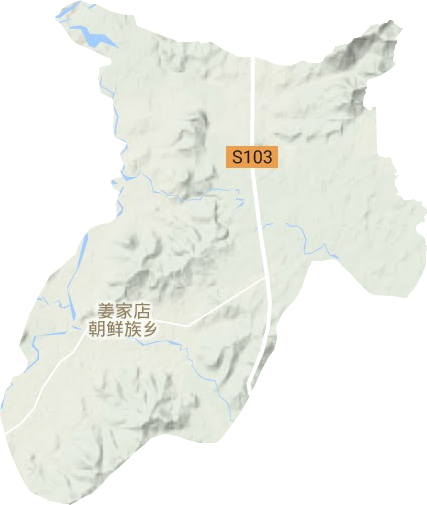 姜家店朝鲜族乡地形地图
