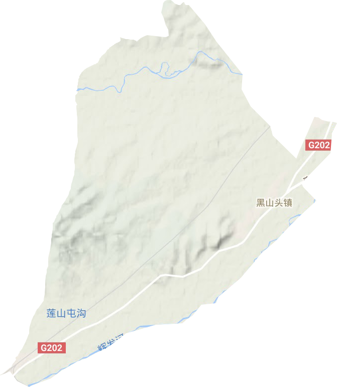 黑山头镇地形地图
