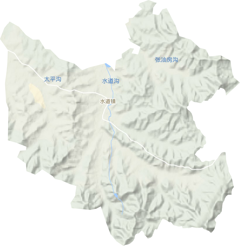 水道镇地形地图