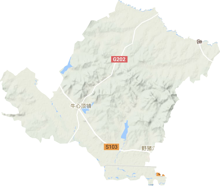 牛心顶镇地形地图