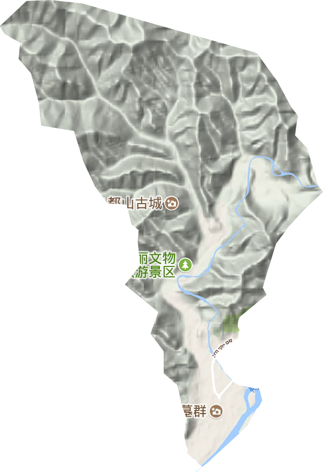 通胜街道地形地图