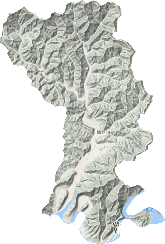 榆林镇地形地图