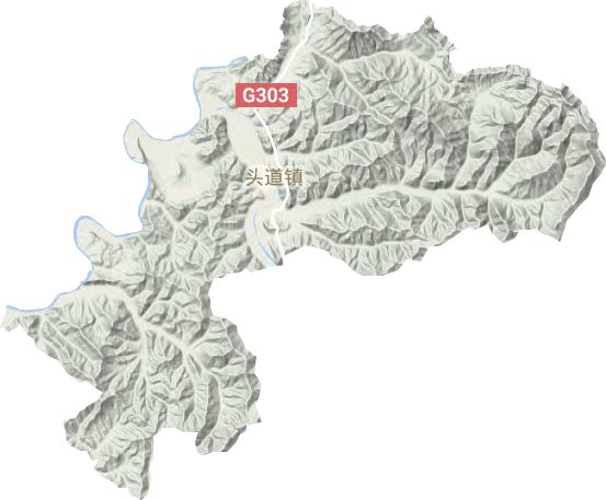 头道镇地形地图
