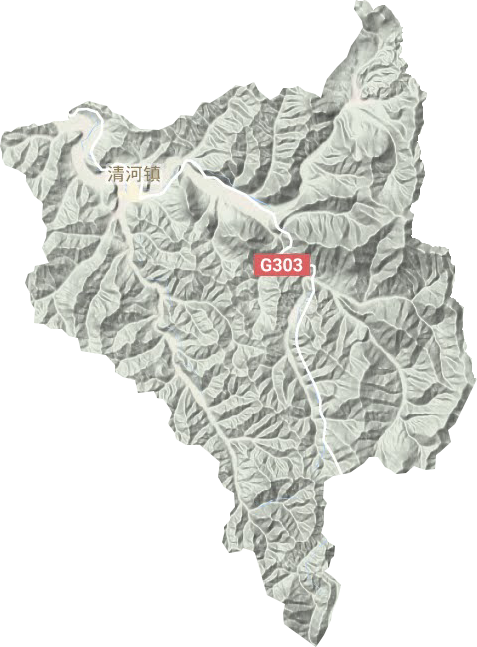 清河镇地形地图