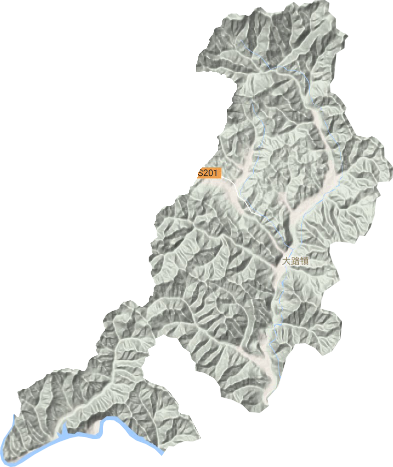 大路镇地形地图