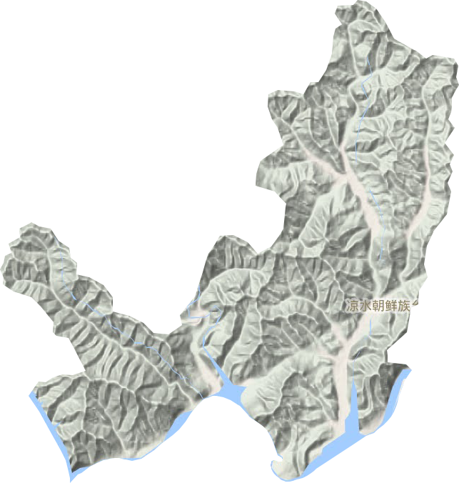 凉水朝鲜族乡地形地图