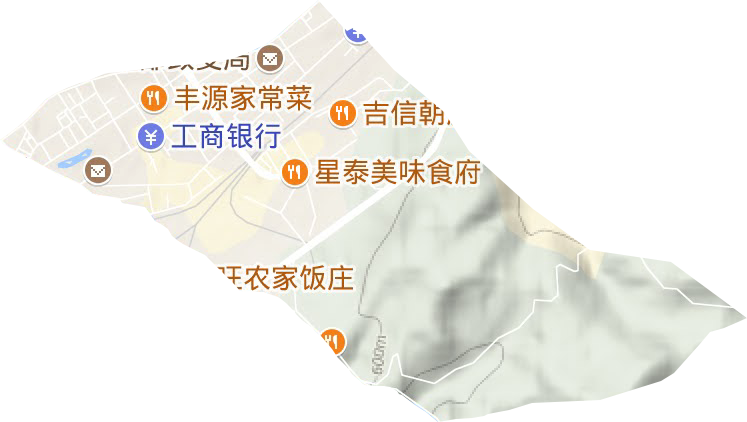 东兴街道地形地图