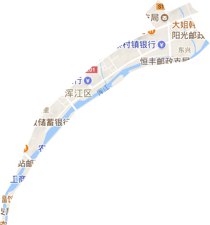 江北街道地形地图