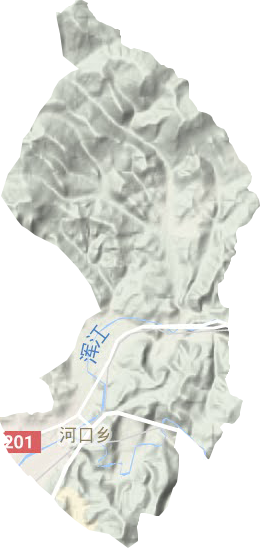 河口街道地形地图
