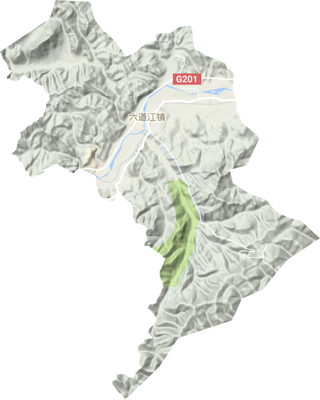 六道江镇地形地图