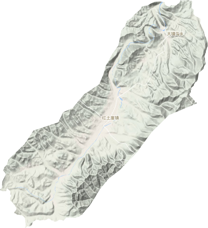 红土崖镇地形地图