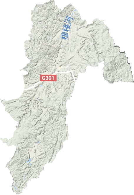 穆棱市地形地图