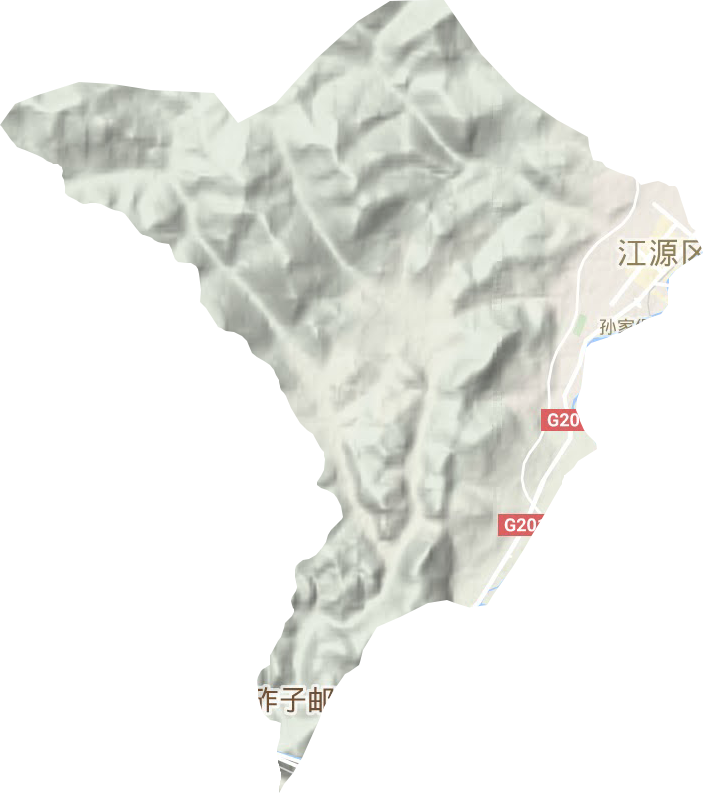 江源街道地形地图