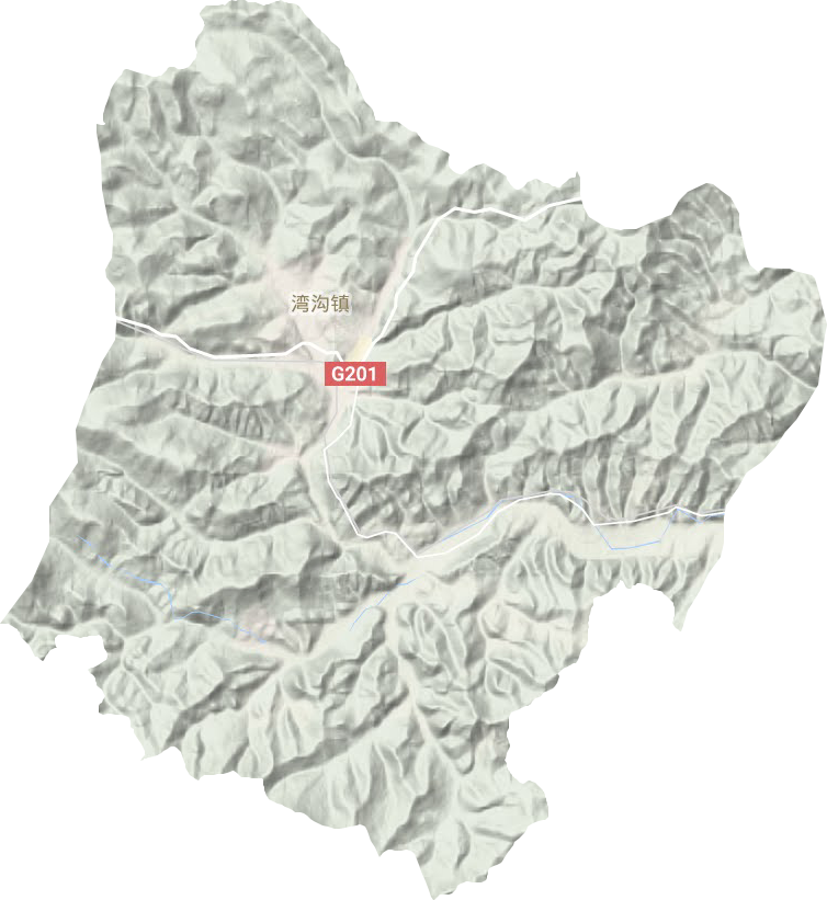 湾沟镇地形地图