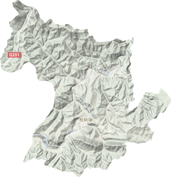 松树镇地形地图