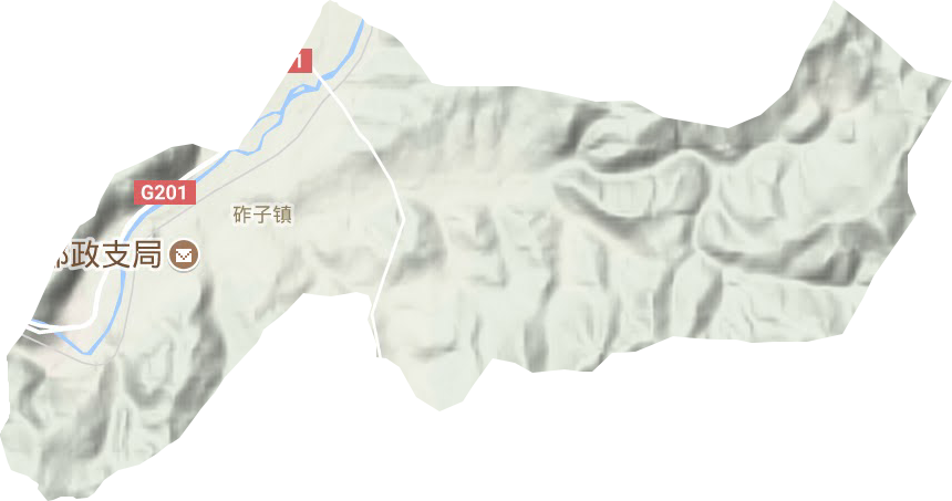 砟子镇地形地图