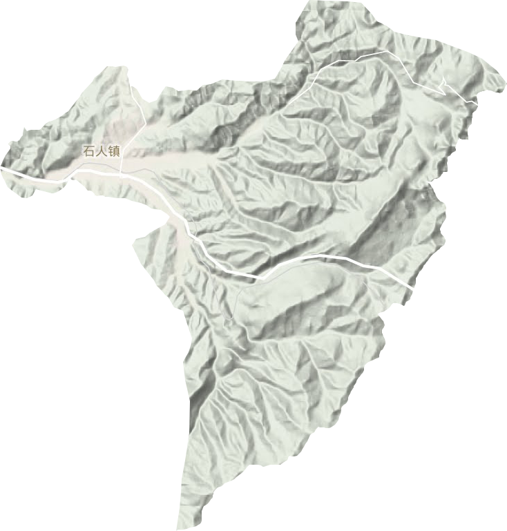石人镇地形地图