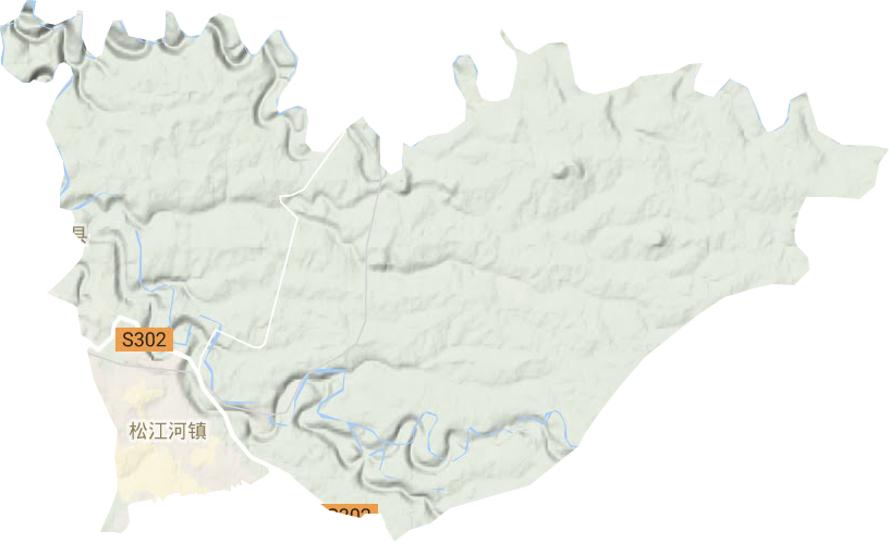 松江河镇地形地图