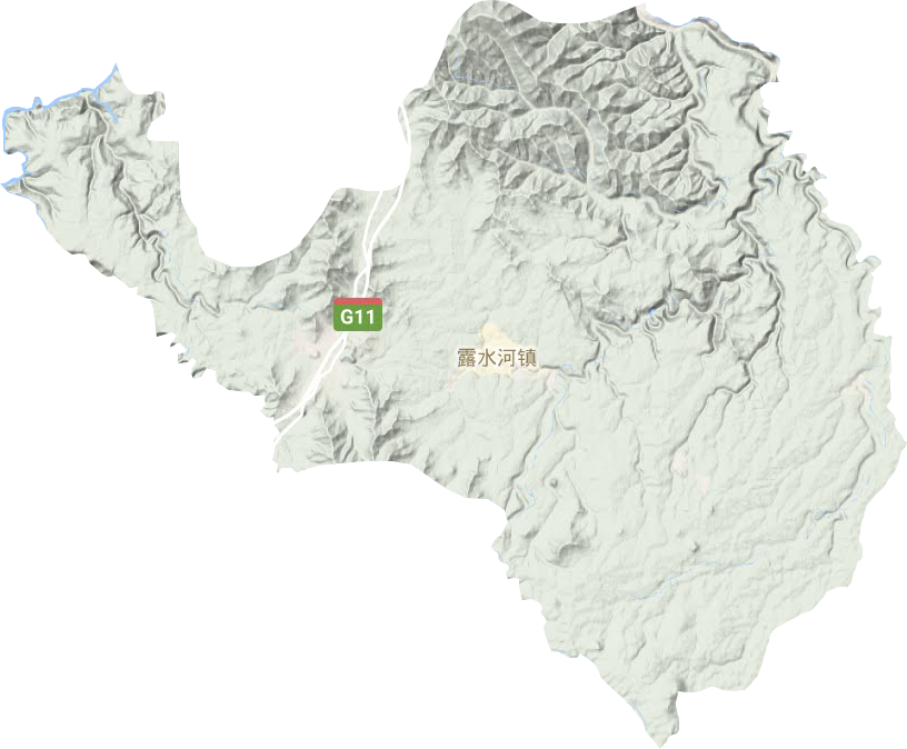 露水河镇地形地图