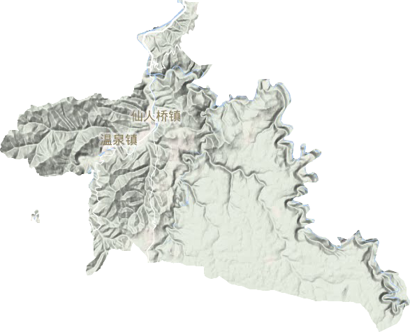仙人桥镇地形地图