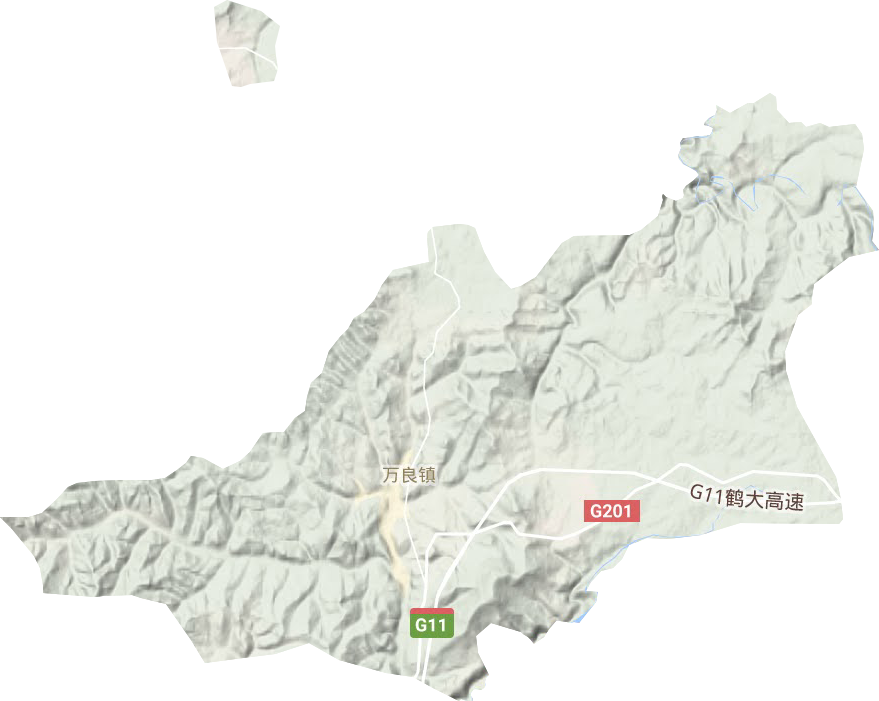 万良镇地形地图