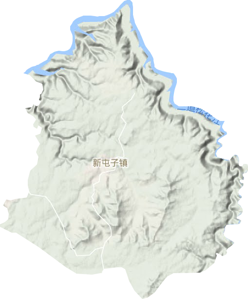 新屯子镇地形地图