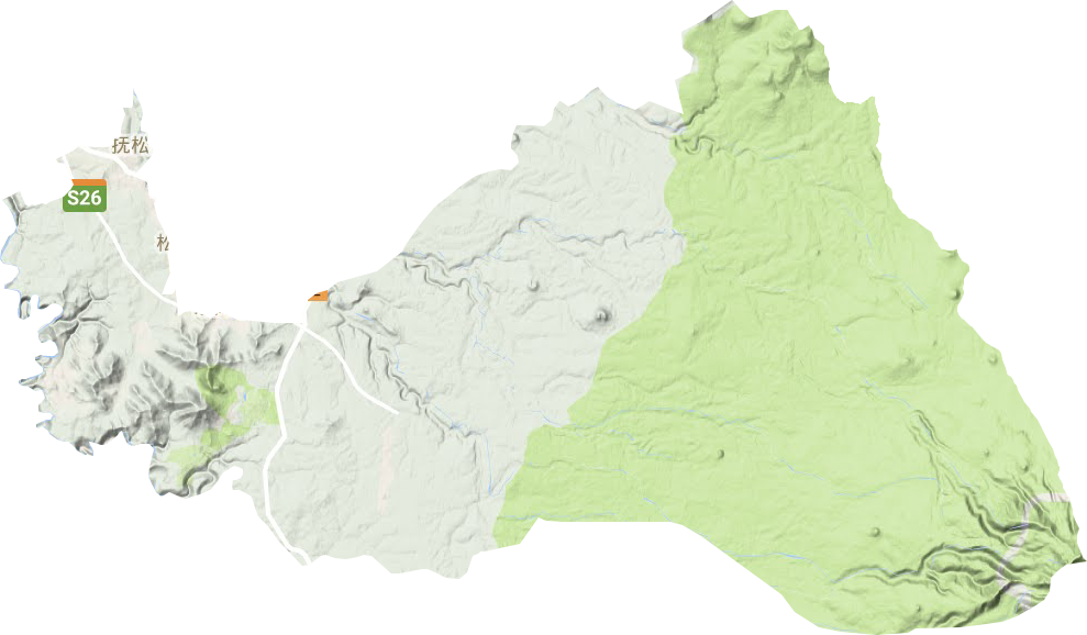 东岗镇地形地图