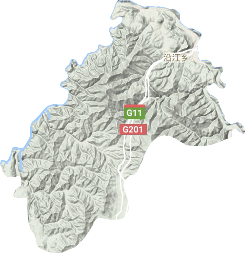 沿江乡地形地图
