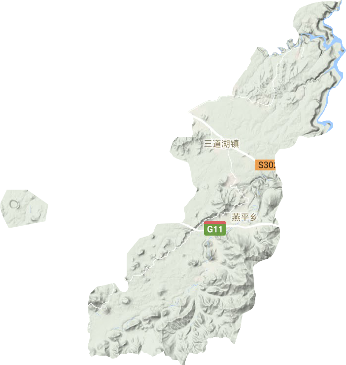 三道湖镇地形地图