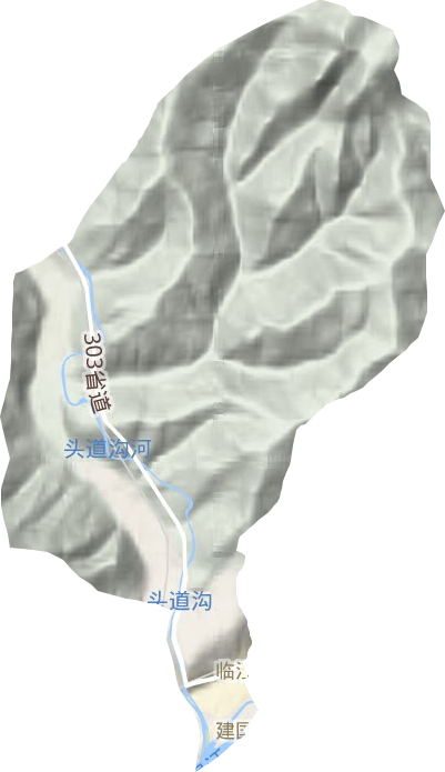 建国街道地形地图
