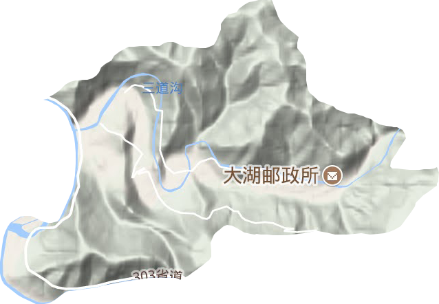 大湖街道地形地图