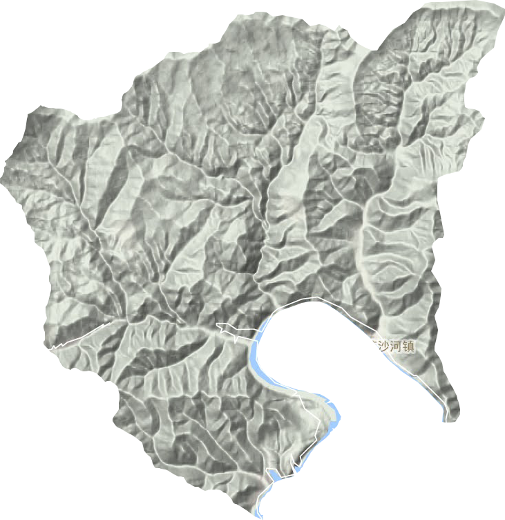 苇沙河镇地形地图