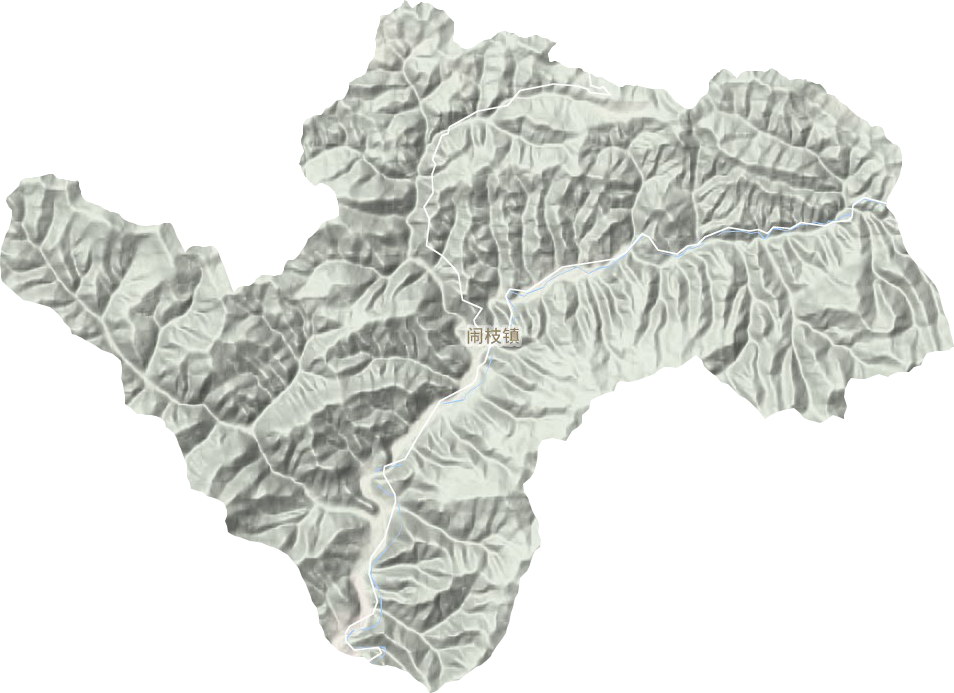 闹枝镇地形地图