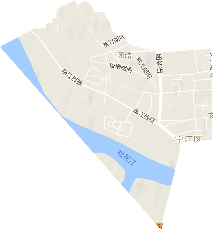 团结街道地形地图