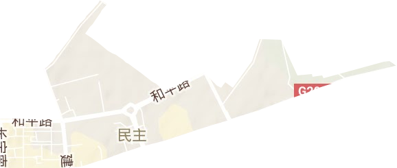 民主街道地形地图