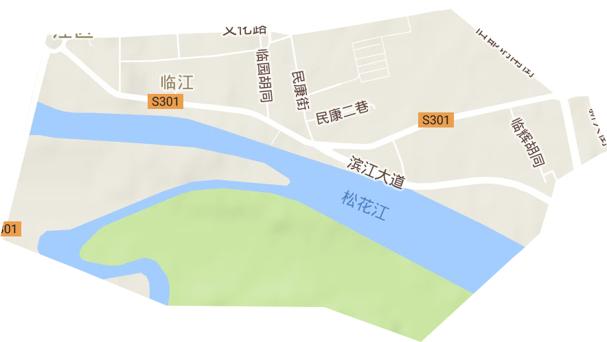 临江街道地形地图