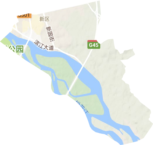 新区街道地形地图