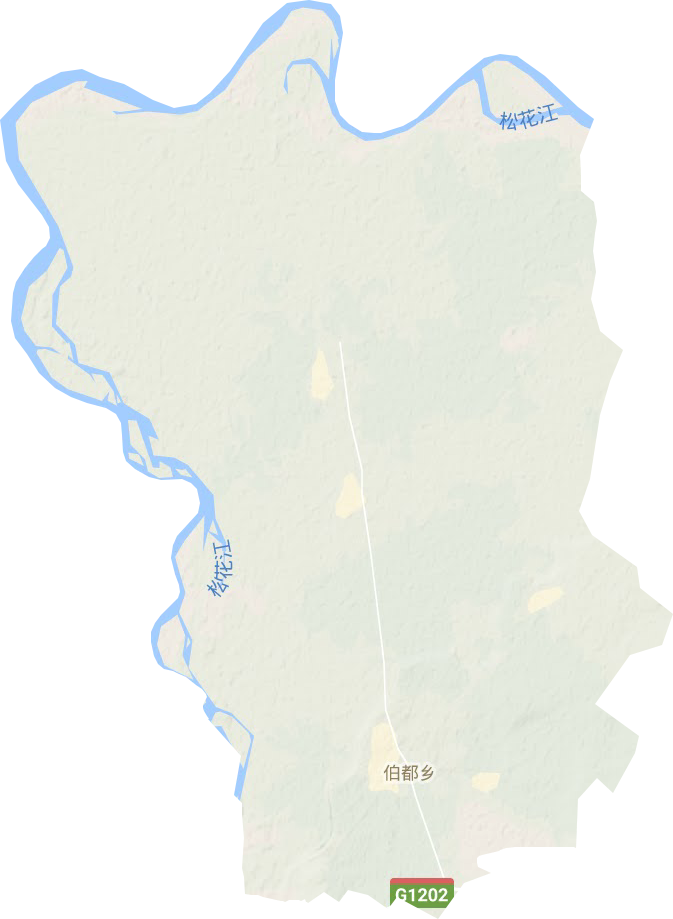 伯都乡地形地图